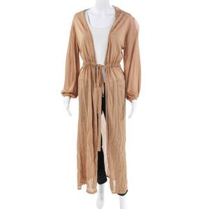 Scanlan Theodore Womens Quarter Sleeve Tie Lightweight Cardigan Brown Size XS